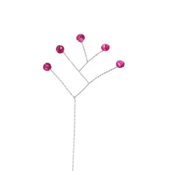 JAM Paper Rinestone Quintet, 12ct. Pink Tourmaline with Silver Stem {1}