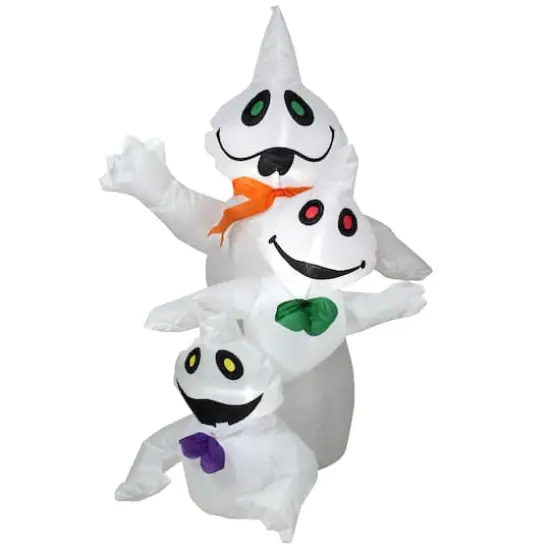 3.5ft. Lighted Inflatable Halloween Ghost Trio Outdoor Yard Decoration {1}