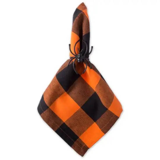 DII&reg; Buffalo Check Oversized Napkin, 6ct. Orange/Black {5}