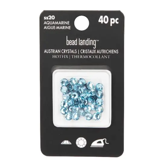 SS20 Round Hotfix Austrian Crystals by Bead Landing&trade;, 40ct. Aquamarine {5}