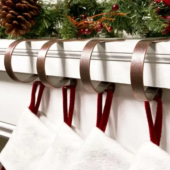 Original MantleClip&reg; Weathered Oil-Rubbed Bronze Stocking Holders, 4ct. {3}