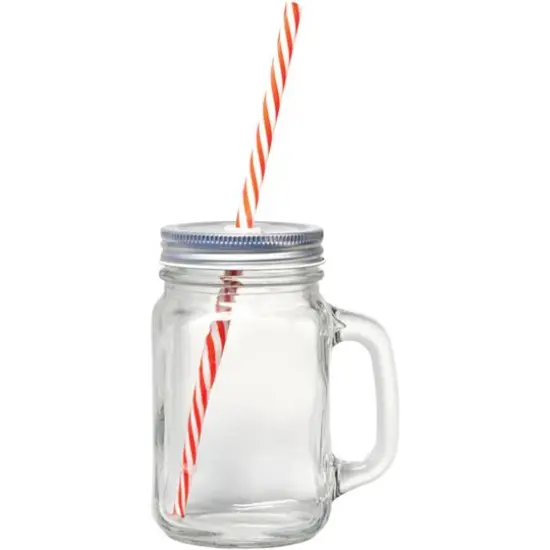 Gourmet by Starfrit 16oz. Mason Jar Mugs with Straws, 2ct. {3}
