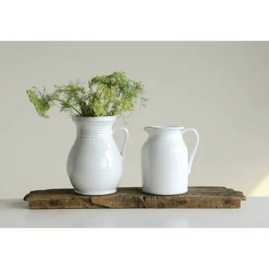 Hello Honey&reg; 8.25" White Terracotta Pitcher {3}