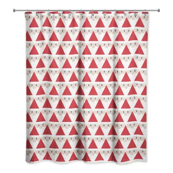 Geo Santa Pattern Shower Curtain {1}