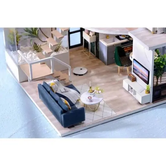 Wizardi Miniature Roombox: House on the Riviera Dollhouse Kit {4}