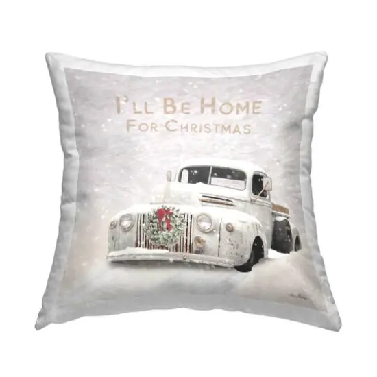 Stupell Industries I'll Be Home for Christmas Scene Throw Pillow {1}