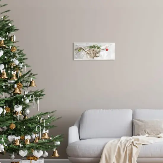 Stupell Industries Cattle with Christmas Ornaments Wall Art {3}