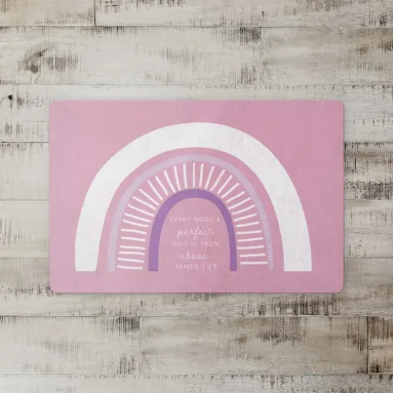 18" x 27" Pink Rainbow Floor Mat {3}