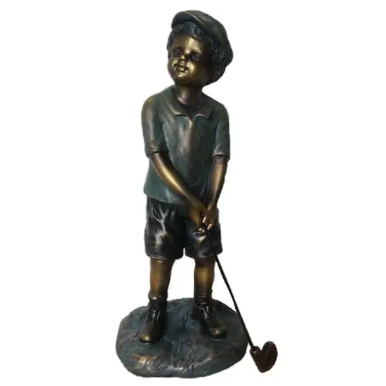 Santa's Workshop 13" Boy Playing Golf Statue {1}
