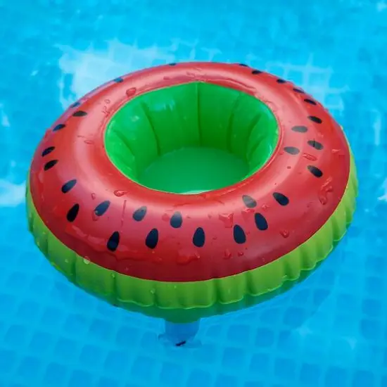 9" Watermelon Slice Inflatable Floating Drink Holder {3}