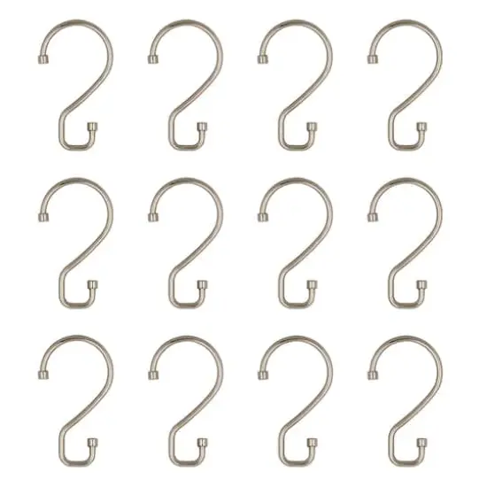 Bath Bliss Satin 12 Piece S-Hook Shower Curtain Rings {1}