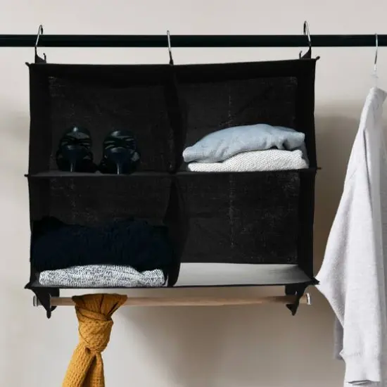 Household Essentials 19" 4-Pocket Wide Organizer Black {4}