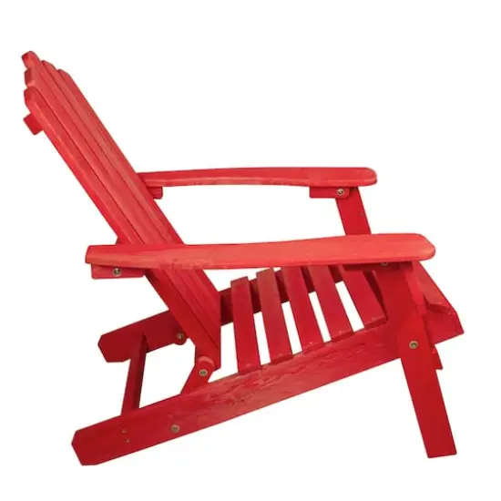 36" Classic Folding Wooden Adirondack Chair Red {5}