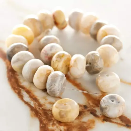 Amber Crazy Lace Agate Rondelle Beads, 10mm by Bead Landing&trade; {3}