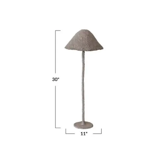 Hello Honey&reg; 30.5" Gray Handmade Paper Mache & Metal Mushroom Table Lamp {4}