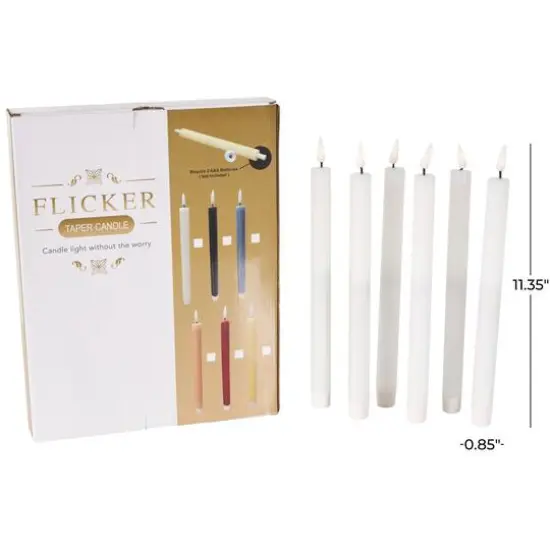 11" Flameless Wax Candles with Remote Control, 6ct. White {8}
