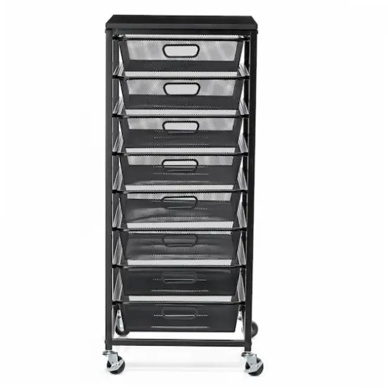 Metro 8-Drawer Rolling Cart by Simply Tidy&reg; Black {3}