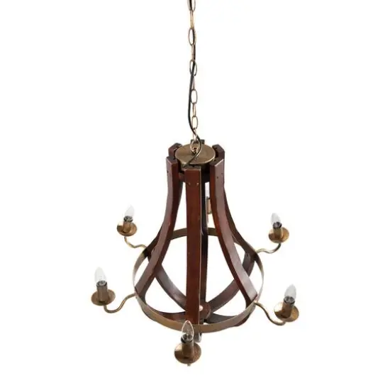 Hello Honey&reg; 30'' Gold Wood & Metal Chandelier {3}