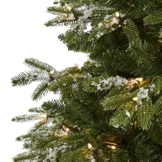 7ft. Pre-Lit Snowed Grand Teton Artificial Christmas Tree with Clear LED Lights {5}