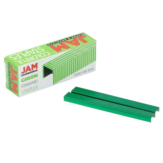 JAM Paper Standard Size Staples, 5,000ct. Green {5}