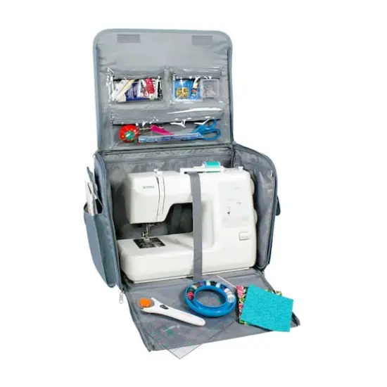 Everything Mary Green Floral Rolling Sewing Machine Tote {3}