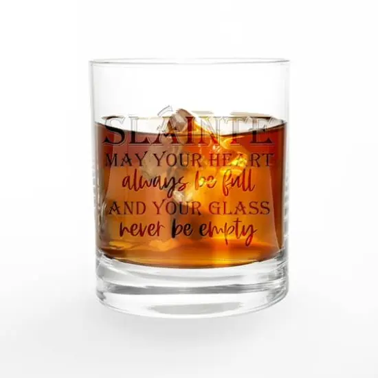 11oz. Slainte Engraved Whiskey Glass {3}