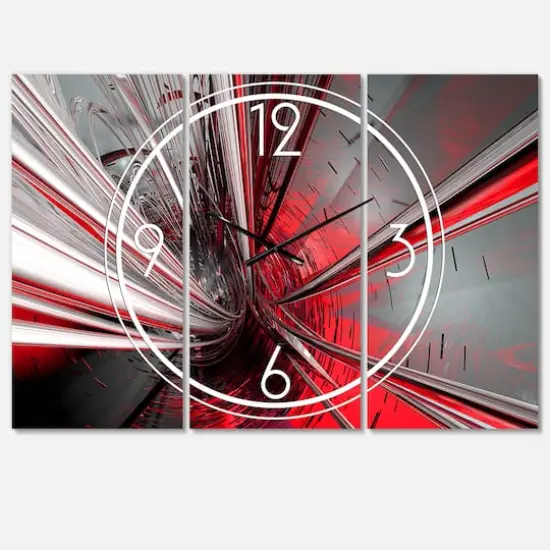 Designart Fractal 3D Deep Into Middle Multipanel Wall Clock {1}