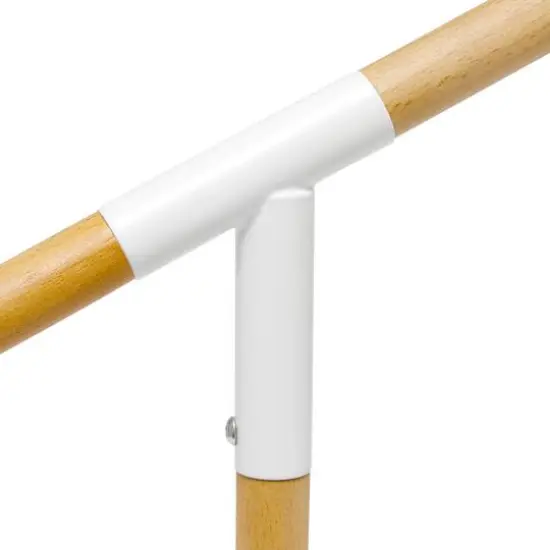 Simple Designs 16.7" Wooden Pivot Desk Lamp Matte White and Wood {8}