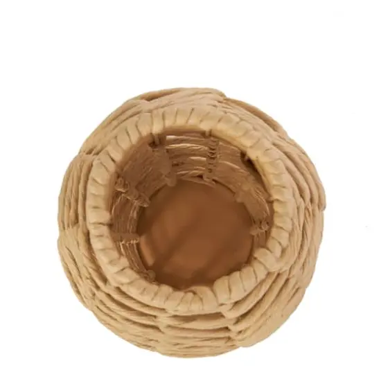 16.25" Natural Brown Chevron Weave Jute Vase {6}