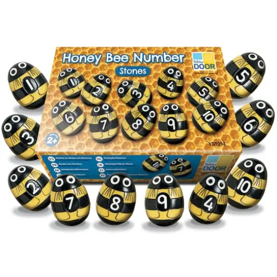 Yellow Door Honey Bee Number Stones {1}