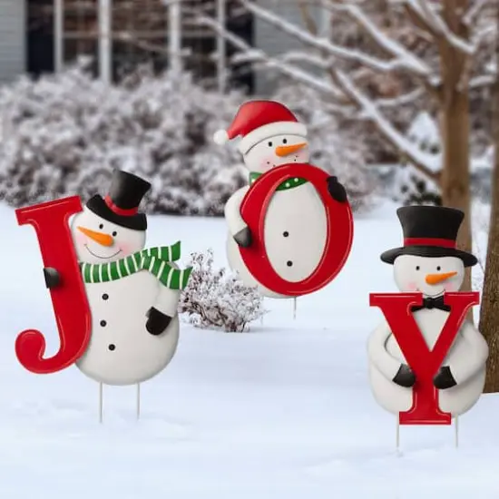Glitzhome&reg; 48" JOY Snowman Yard Stake, Horizontal or Vertical {4}