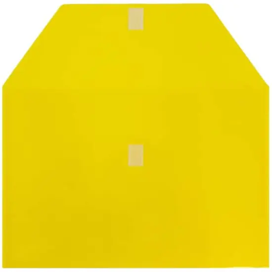 JAM Paper 9.75" x 14.5" Plastic Hook & Loop Closure Envelopes, 12ct. Yellow {4}