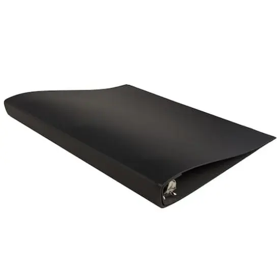 JAM Paper 0.75" Italian Leather 3-Ring Binder Black {4}