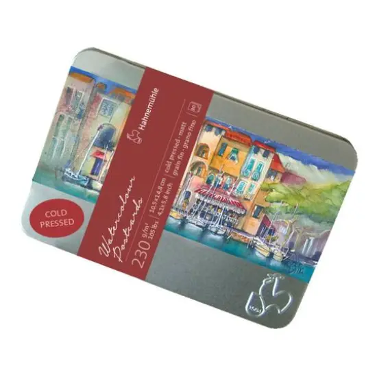 Hahnemuehle Watercolor Cold-Pressed Postcard Tin, 4.1" x 5.8" {1}