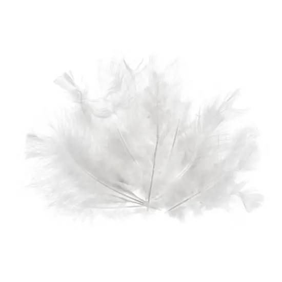 John Bead 4"-6" Marabou Feathers White {4}