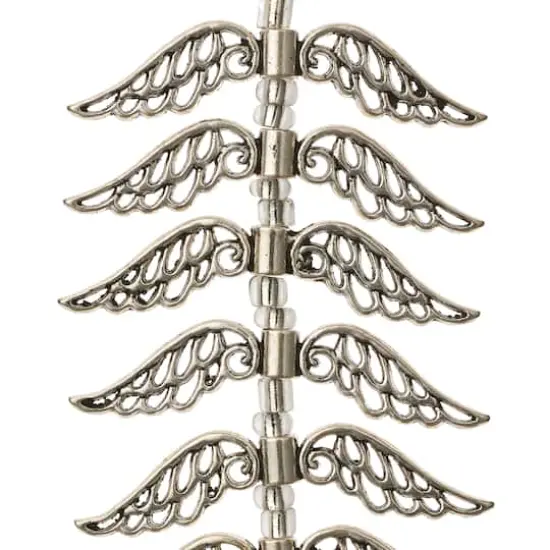 Silver Metal Large Wing Beads, 42mm by Bead Landing&trade; {1}