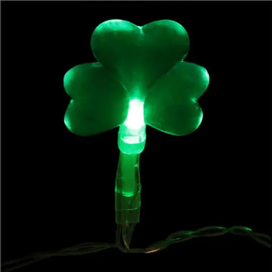 20ct. Green Mini LED with Timer St Patrick's Day Shamrock String Lights {3}