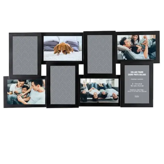 8 Opening 4" x 6" Black Collage Frame by Studio D&eacute;cor&reg; {1}