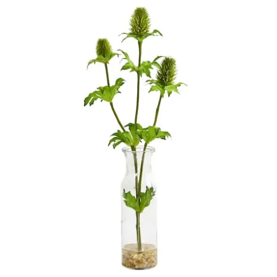 17" Thistle Arrangement in Bud Vase Set {4}