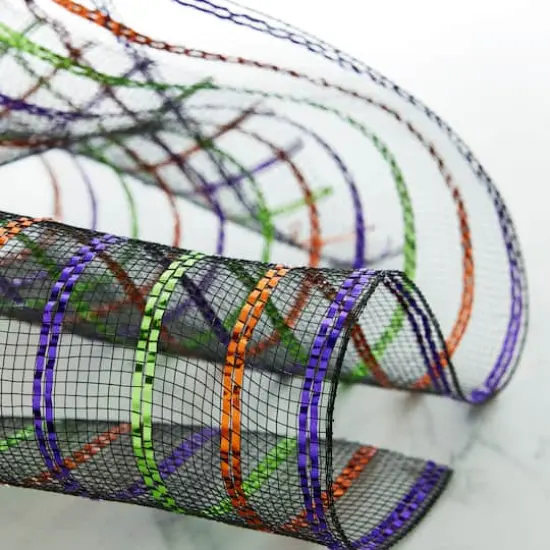 10" x 19ft. Black Striped Mesh by Celebrate It&trade; {3}