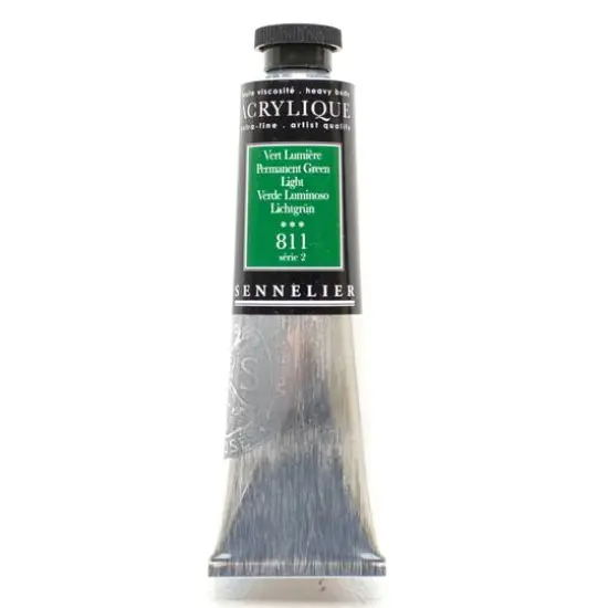 Sennelier Extra Fine Artists' Acrylic Paint, 60mL 811 Permanent Green Light {1}