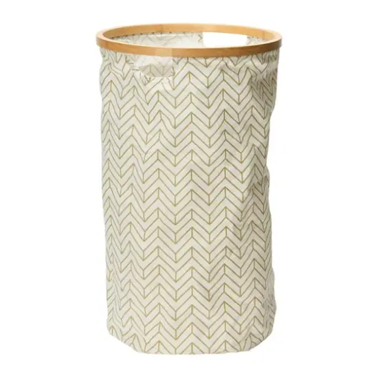 Household Essentials Krush Bamboo Rimmed Hamper (Round, Brown) {1}