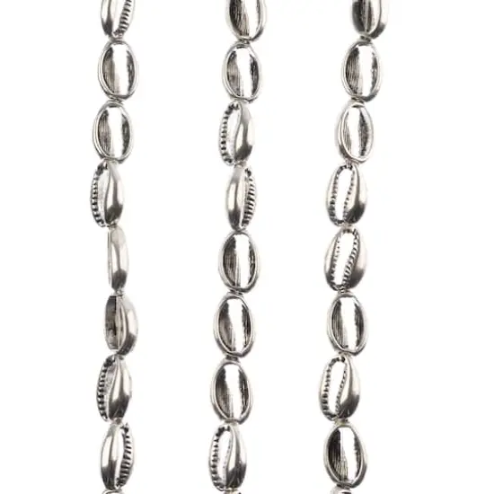 John Bead Antique Silver Metal Cowrie Beads, 16mm {3}