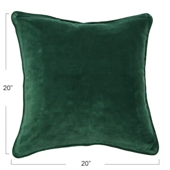 Hello Honey&reg; 20" Square Velvet Pillow Cover with Piping Green {5}