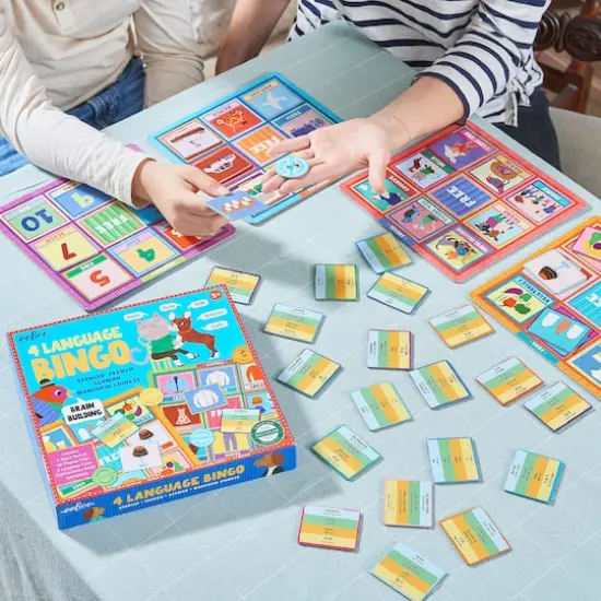 eeBoo Spanish, French, German & Mandarin Chinese 4 Language Bingo {4}