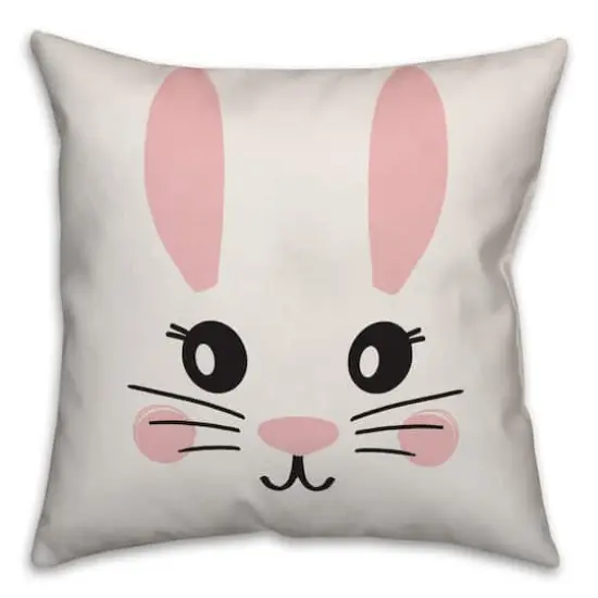 Simple Bunny Face Throw Pillow {1}