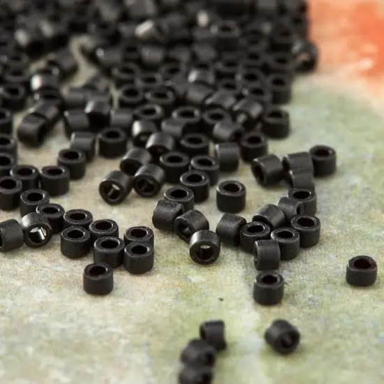 Miyuki Delica Glass Round Seed Beads, 11/0 Black Matte {3}
