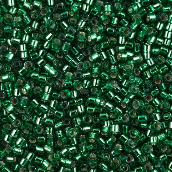 John Bead 11/0 Miyuki Delica Glass Seed Beads, 5g Silver Lined Emerald Dyed {1}