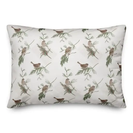 White Pine & Birds Throw Pillow {3}