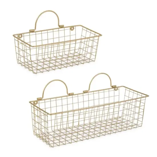 DII&reg; Wire Wall Basket Set Gold {1}